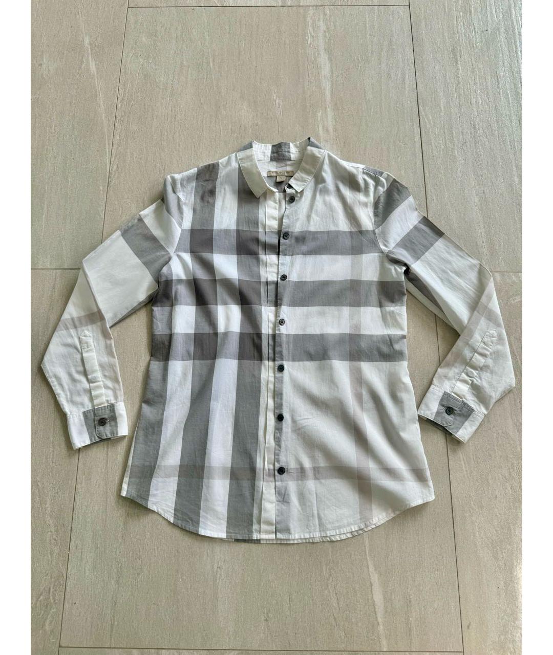 BURBERRY Белая хлопковая рубашка, фото 4