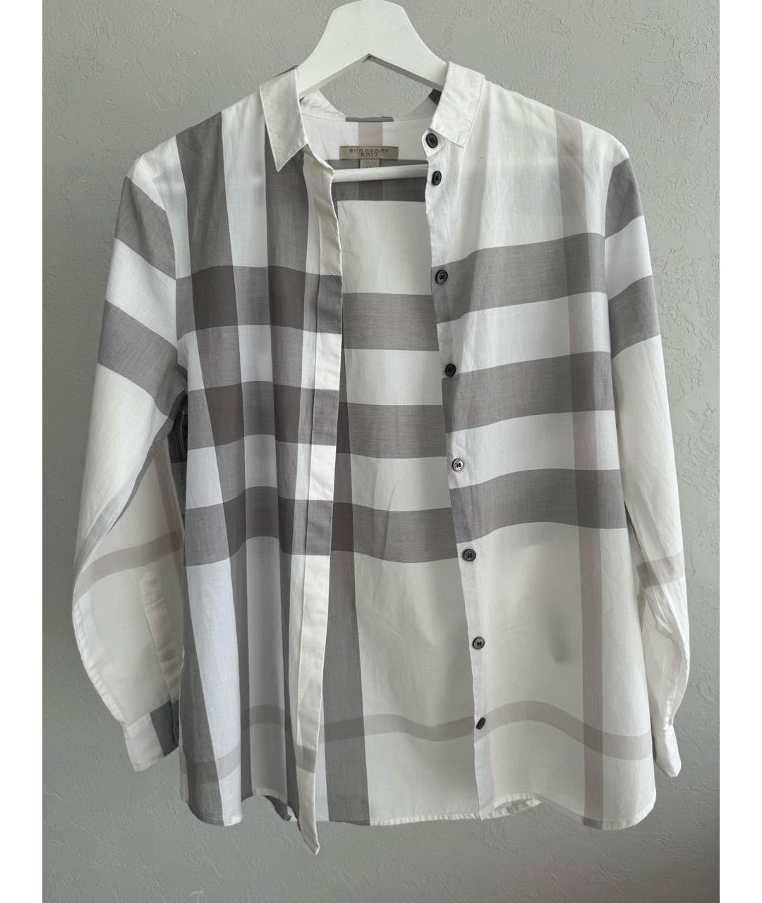 BURBERRY Белая хлопковая рубашка, фото 5