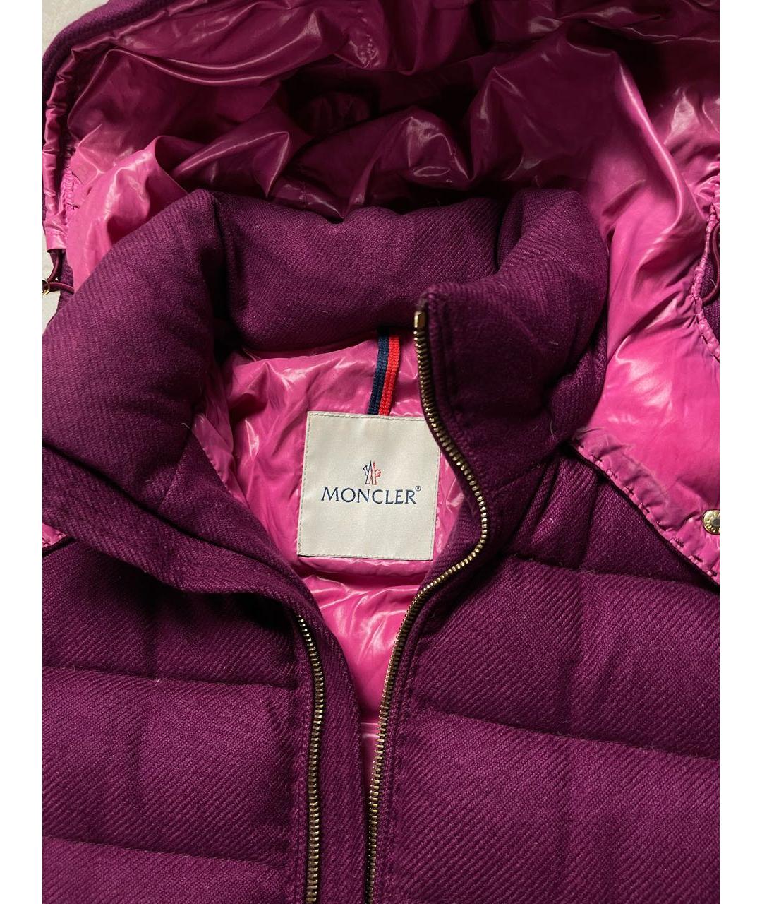 MONCLER Бордовый кашемировый пуховик, фото 4