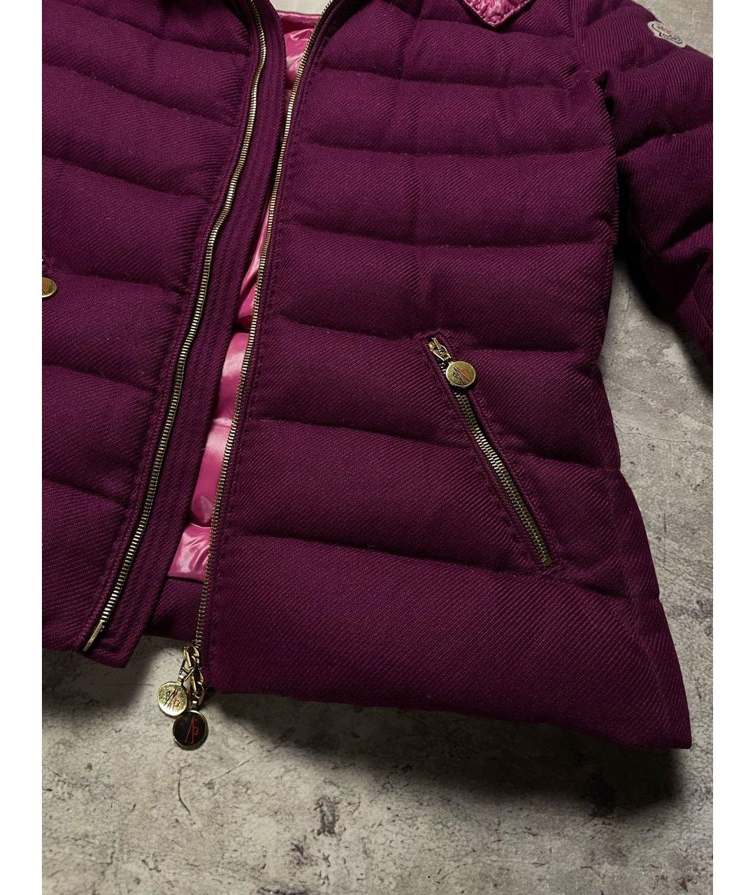 MONCLER Бордовый кашемировый пуховик, фото 5