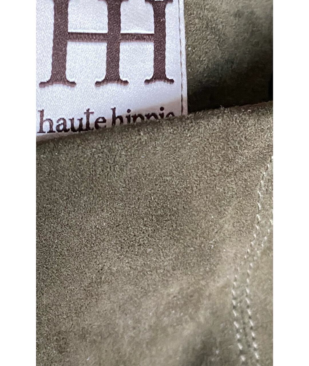 HAUTE HIPPIE Хаки замшевые шорты, фото 4