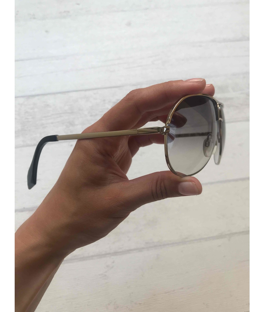 VICTORIA BECKHAM Серые металлические солнцезащитные очки, фото 2