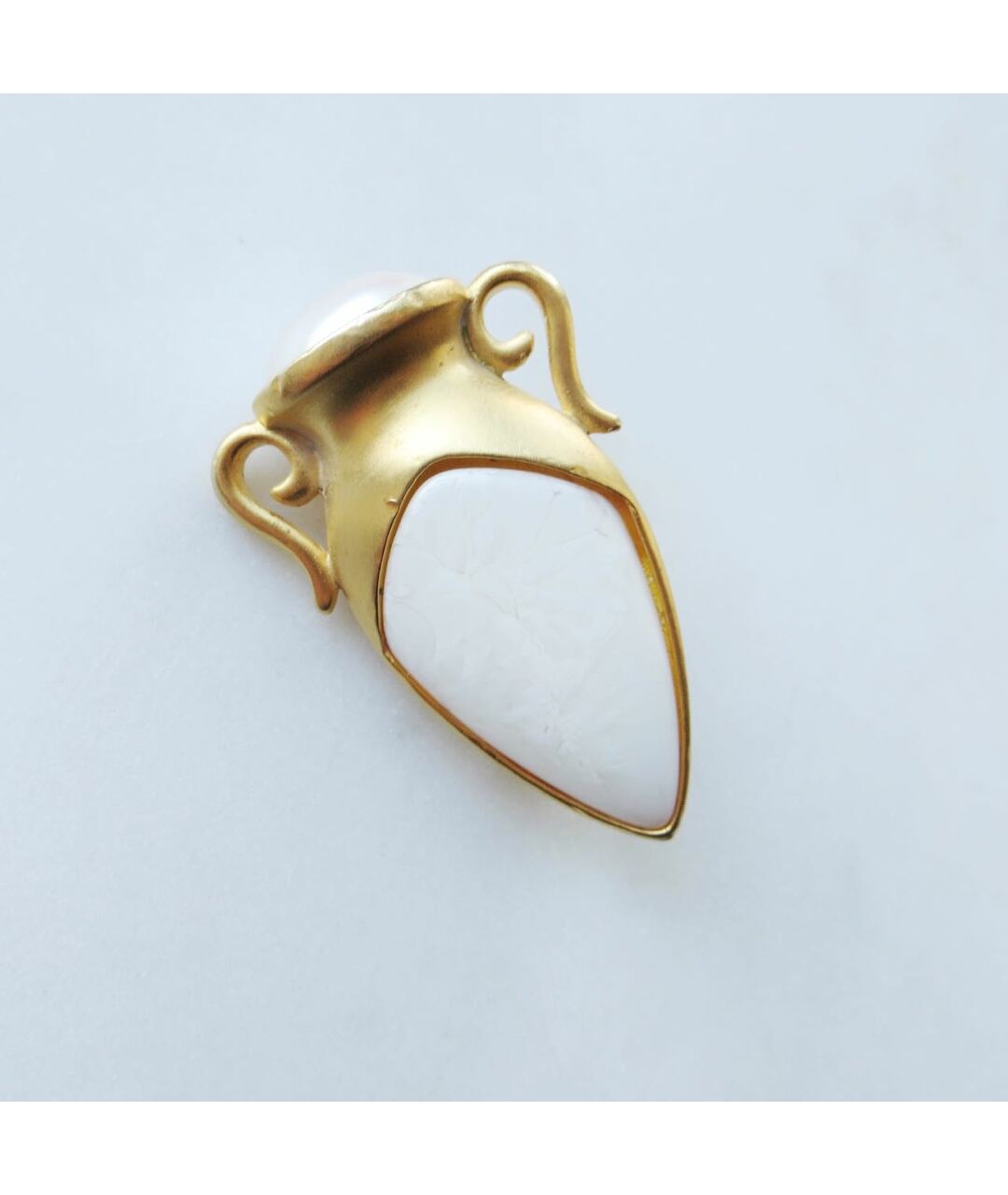 GIVENCHY Бежевая позолоченная булавка / брошь, фото 4