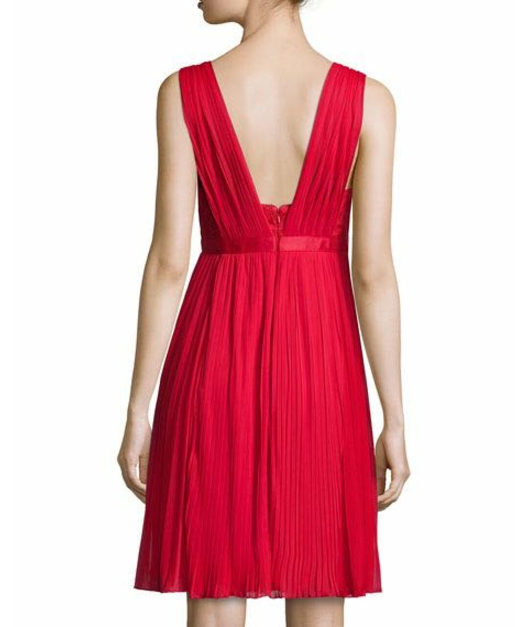 MONIQUE LHUILLIER Красное полиэстеровое коктейльное платье, фото 2