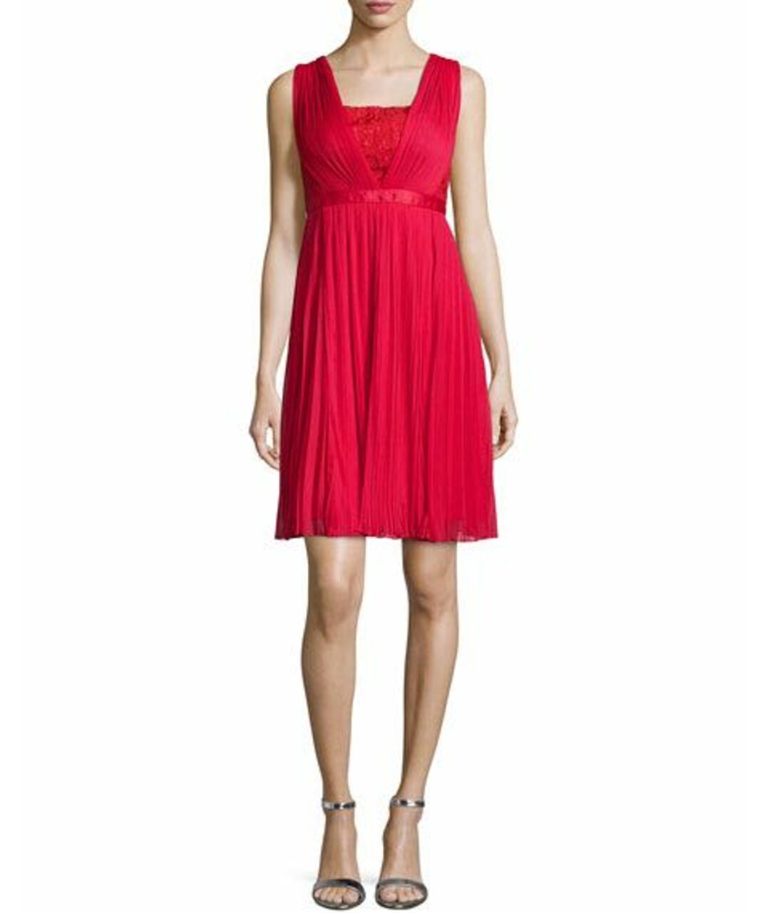 MONIQUE LHUILLIER Красное полиэстеровое коктейльное платье, фото 9