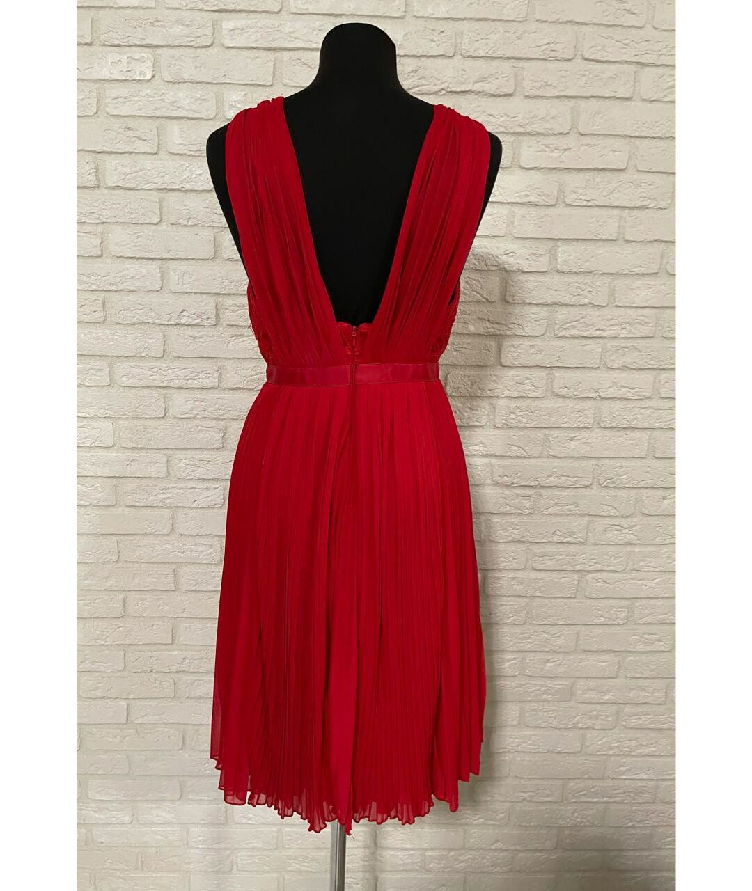 MONIQUE LHUILLIER Красное полиэстеровое коктейльное платье, фото 4