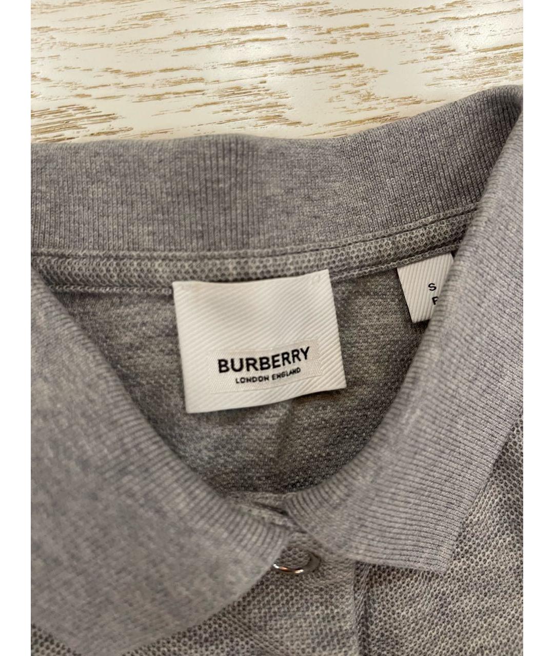 BURBERRY Серая хлопковая футболка, фото 2