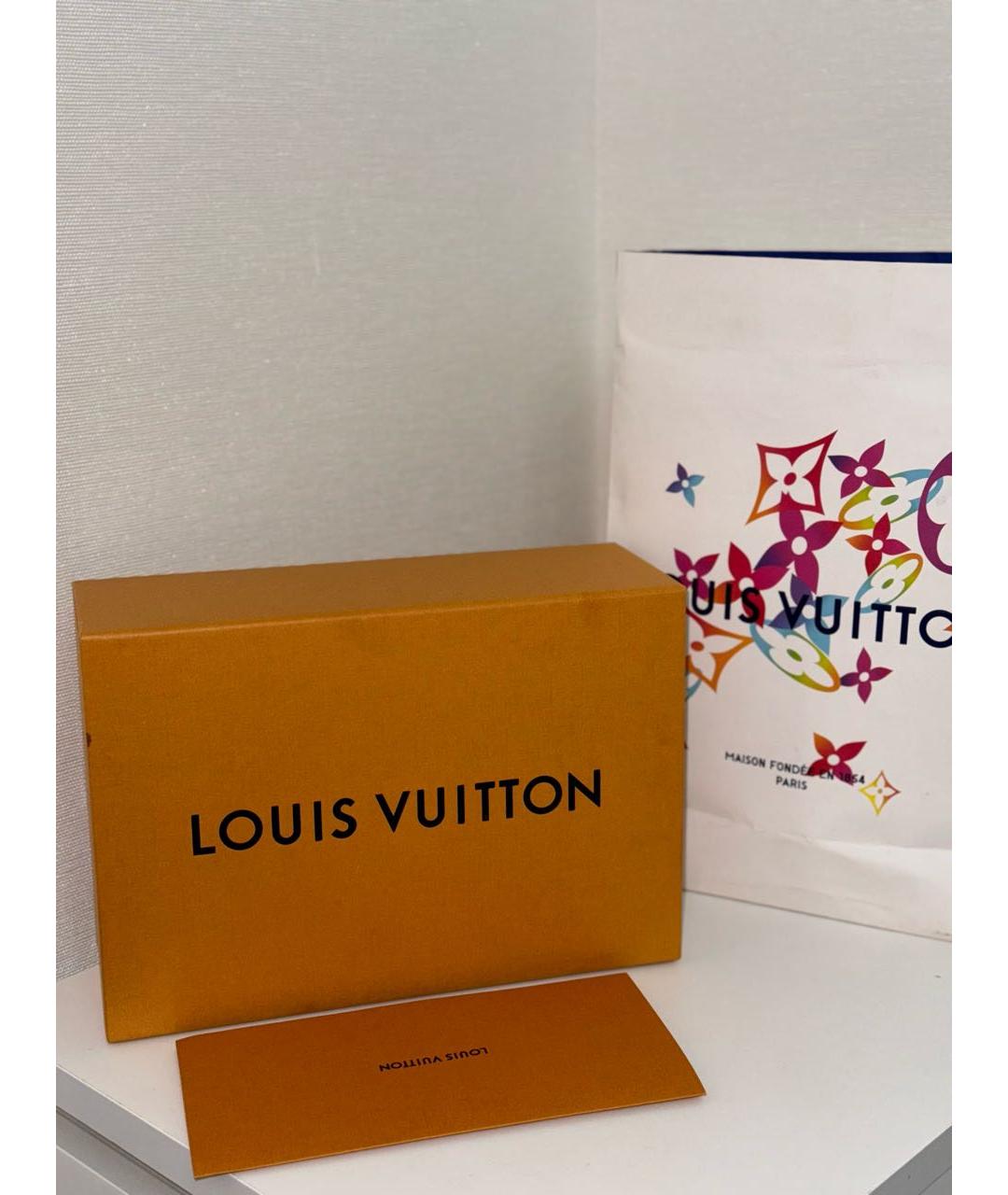 LOUIS VUITTON Красная кожаная сумка тоут, фото 5