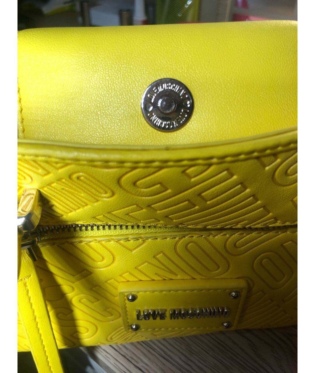 LOVE MOSCHINO Желтая сумка тоут из искусственной кожи, фото 6
