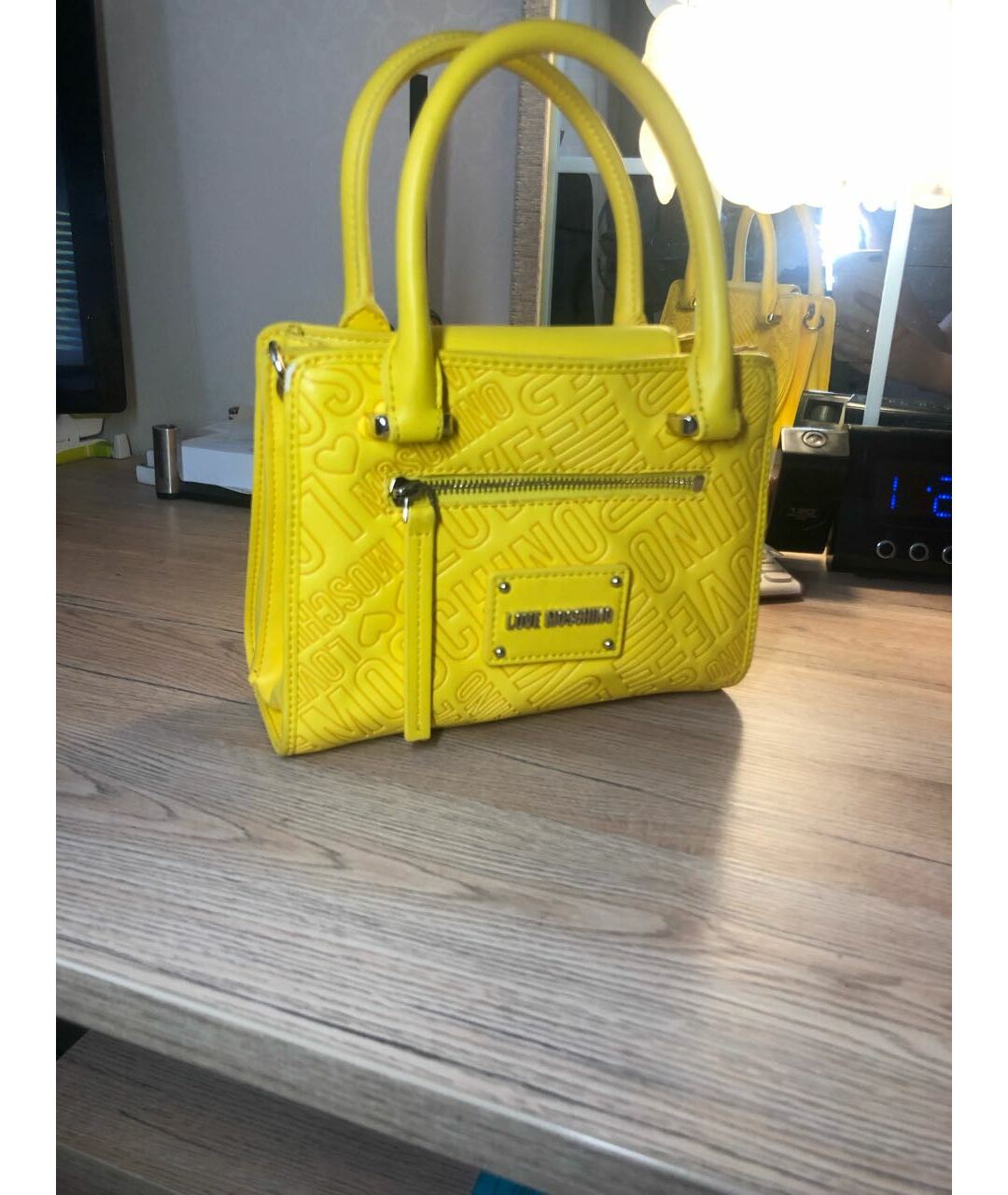 LOVE MOSCHINO Желтая сумка тоут из искусственной кожи, фото 2