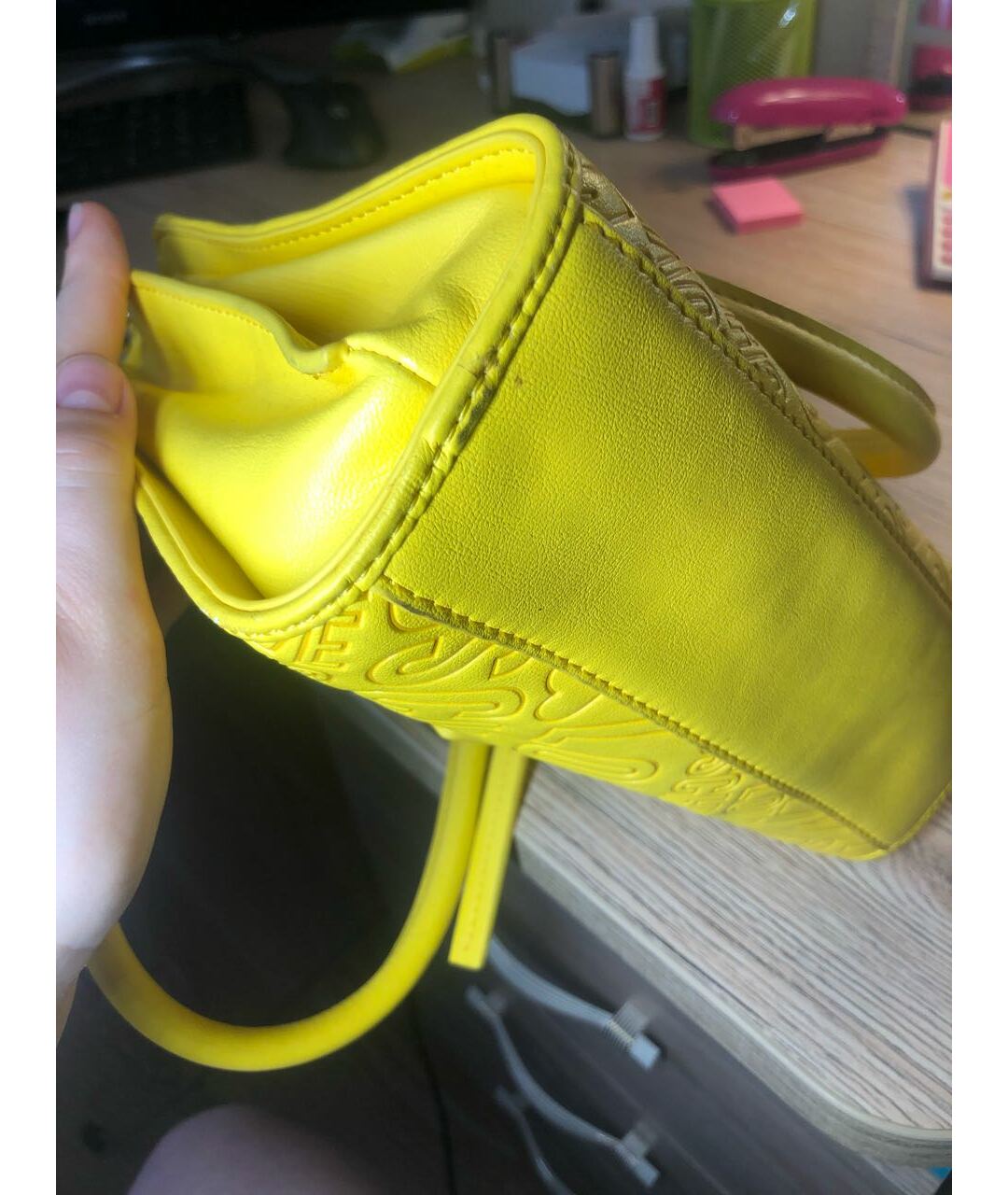 LOVE MOSCHINO Желтая сумка тоут из искусственной кожи, фото 7