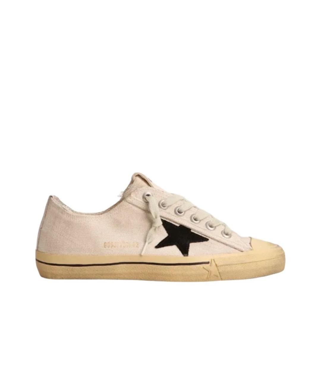 GOLDEN GOOSE DELUXE BRAND Белые текстильные низкие кроссовки / кеды, фото 1