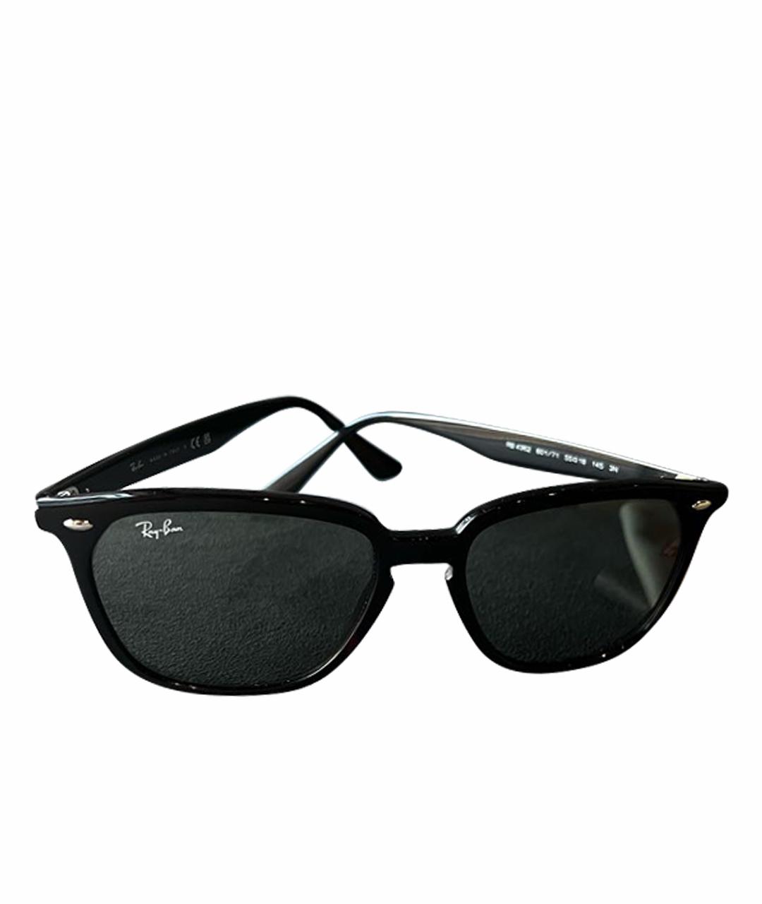 RAY BAN Черные пластиковые солнцезащитные очки, фото 1