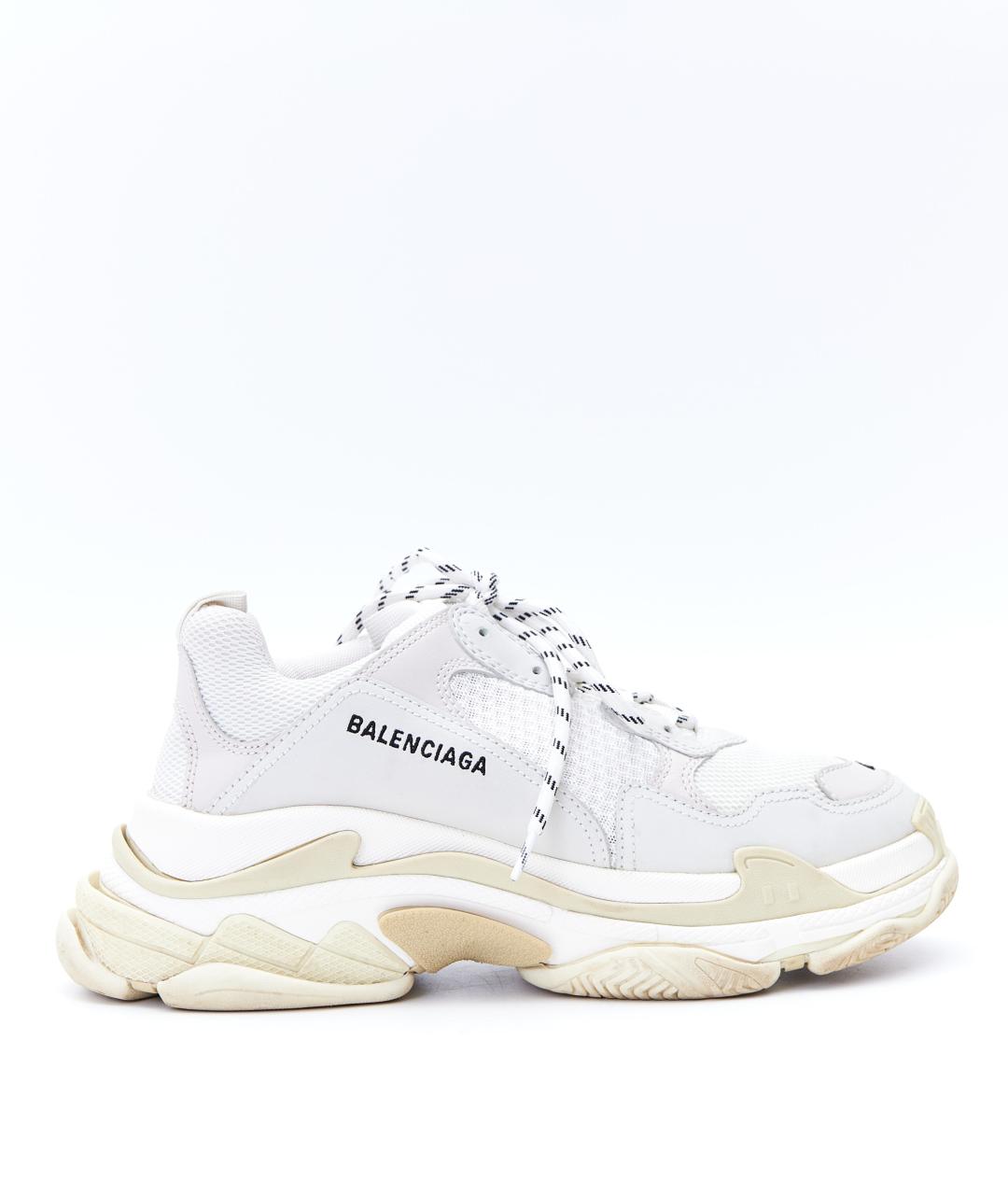 BALENCIAGA Белые текстильные низкие кроссовки / кеды, фото 1