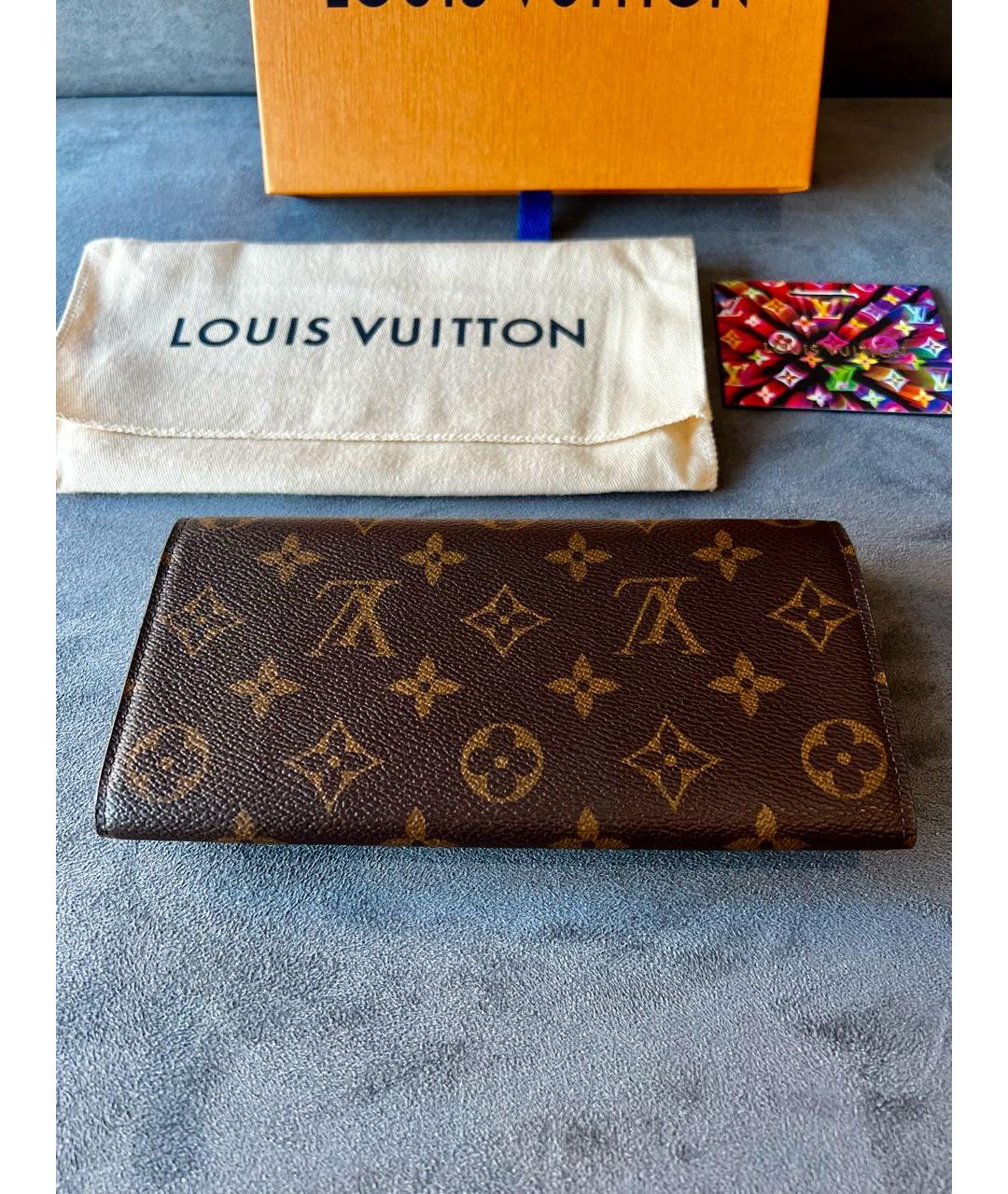 LOUIS VUITTON Коричневый кошелек, фото 3