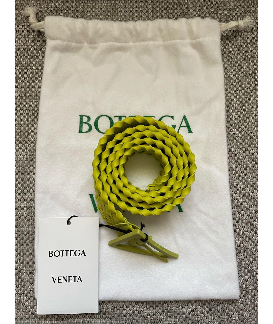 BOTTEGA VENETA Горчичный резиновый ремень, фото 3