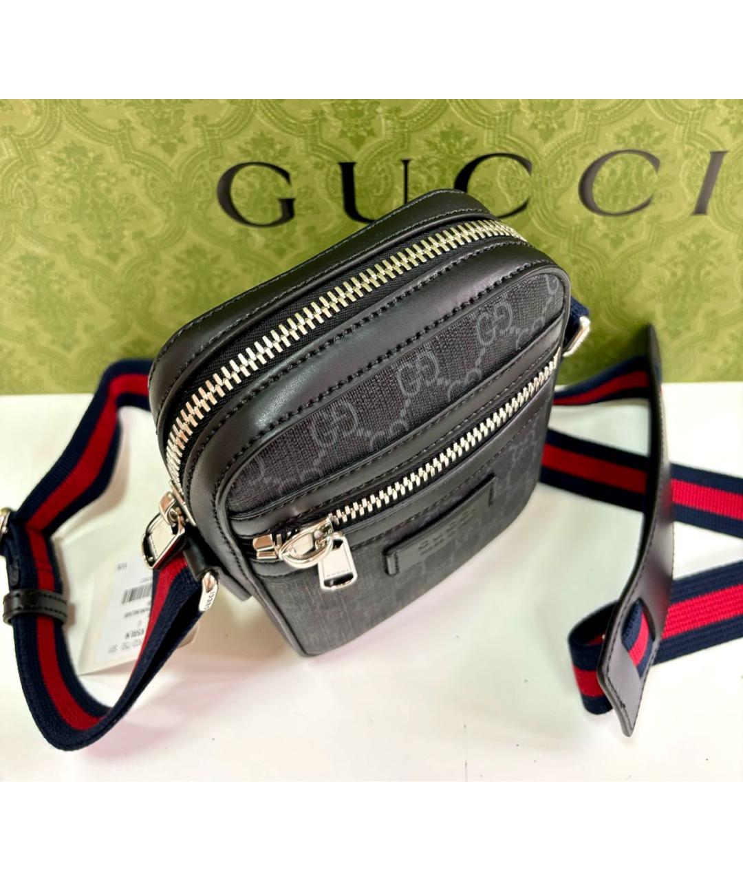 GUCCI Черная кожаная сумка на плечо, фото 8