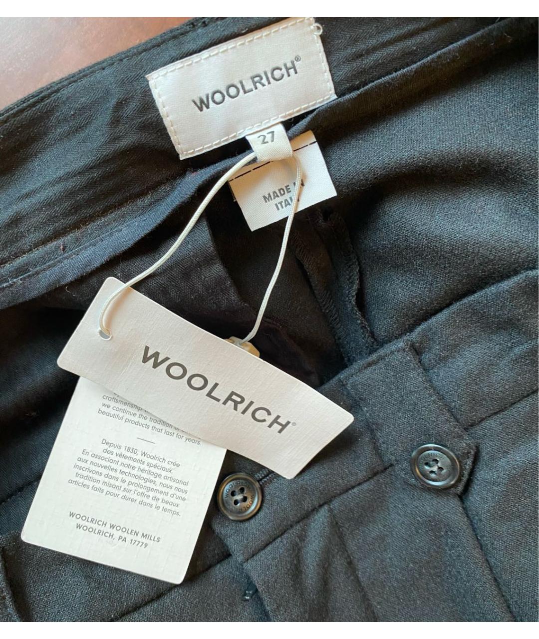 WOOLRICH Черные вискозные прямые брюки, фото 5