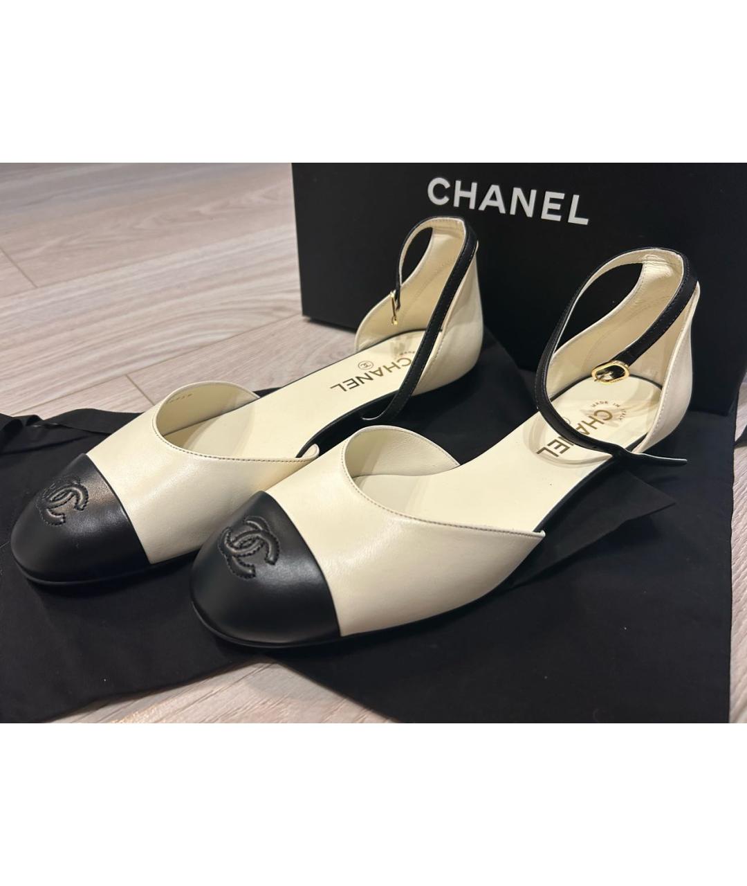 CHANEL Черные кожаные балетки, фото 4