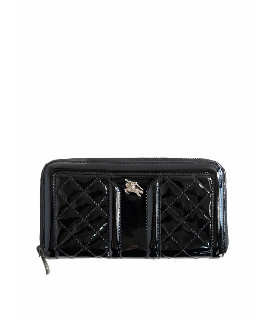 BURBERRY Черный кошелек из лакированной кожи, фото 1