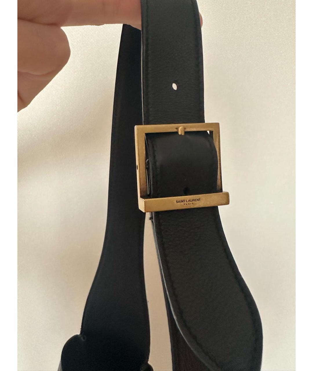 SAINT LAURENT Черная кожаная сумка тоут, фото 5