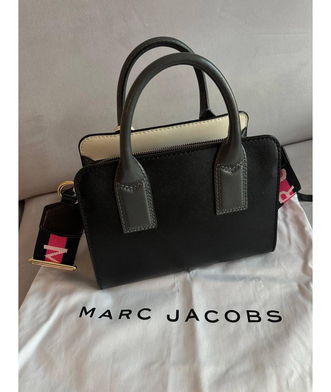 MARC JACOBS Черная кожаная сумка с короткими ручками, фото 4