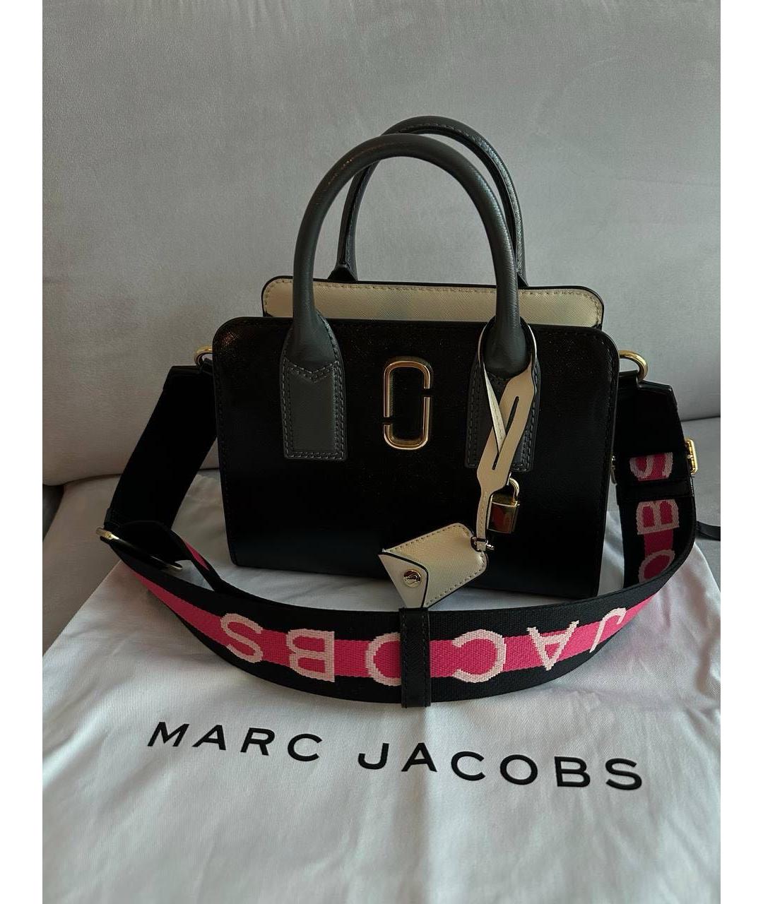 MARC JACOBS Черная кожаная сумка с короткими ручками, фото 2