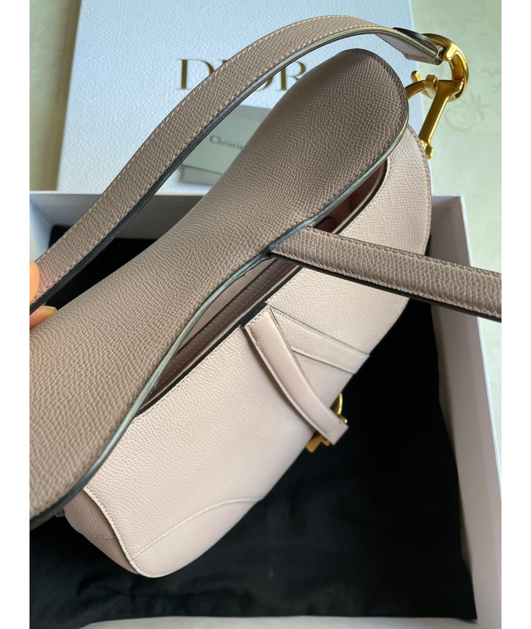 CHRISTIAN DIOR Розовая кожаная сумка через плечо, фото 6