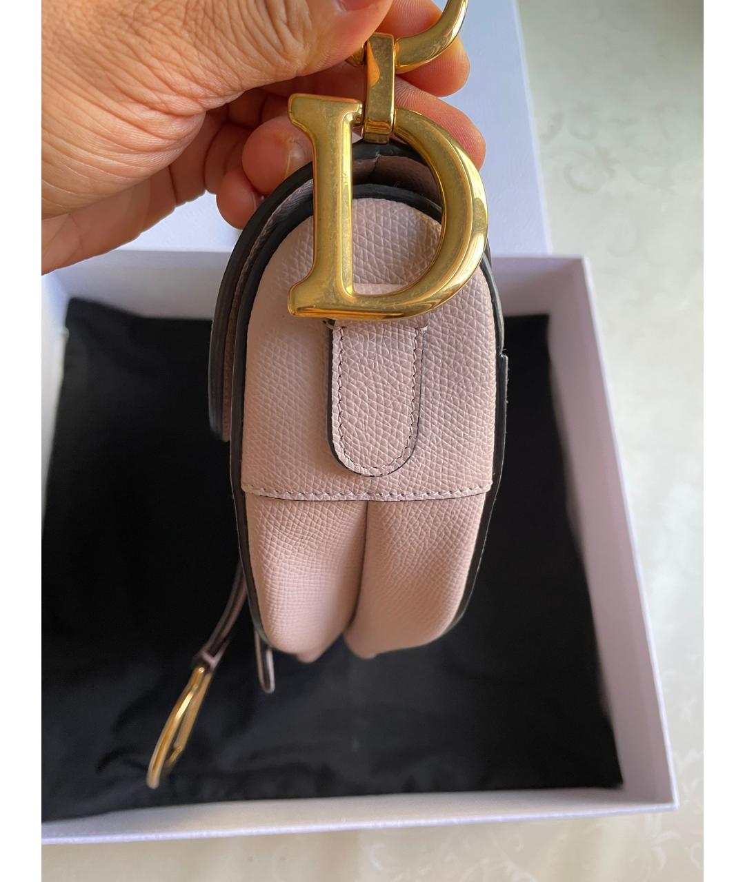 CHRISTIAN DIOR Розовая кожаная сумка через плечо, фото 4