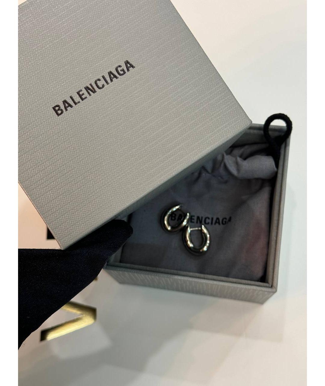 BALENCIAGA Серебряные латунные серьги, фото 5