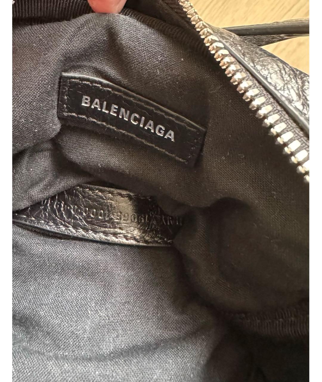 BALENCIAGA Черная кожаная сумка на плечо, фото 7