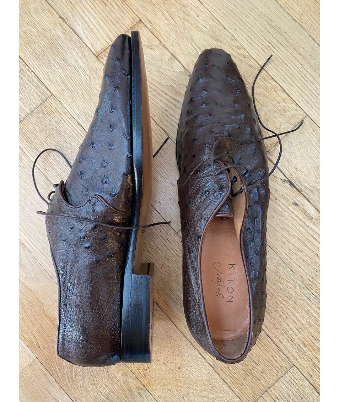 KITON Коричневые низкие ботинки из экзотической кожи, фото 7
