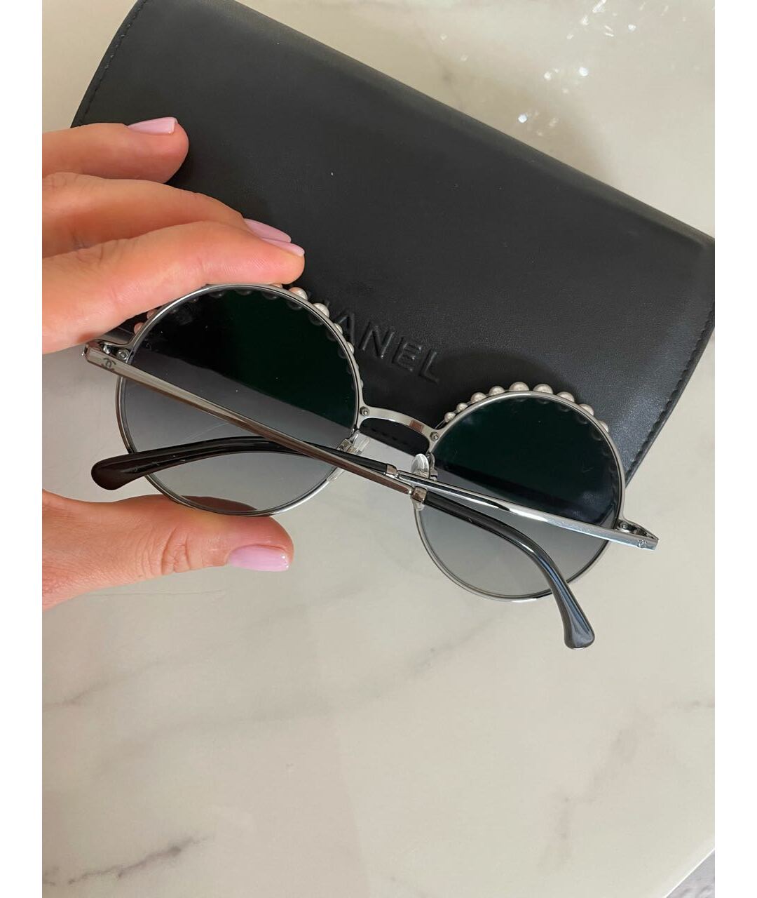 CHANEL PRE-OWNED Черные солнцезащитные очки, фото 6
