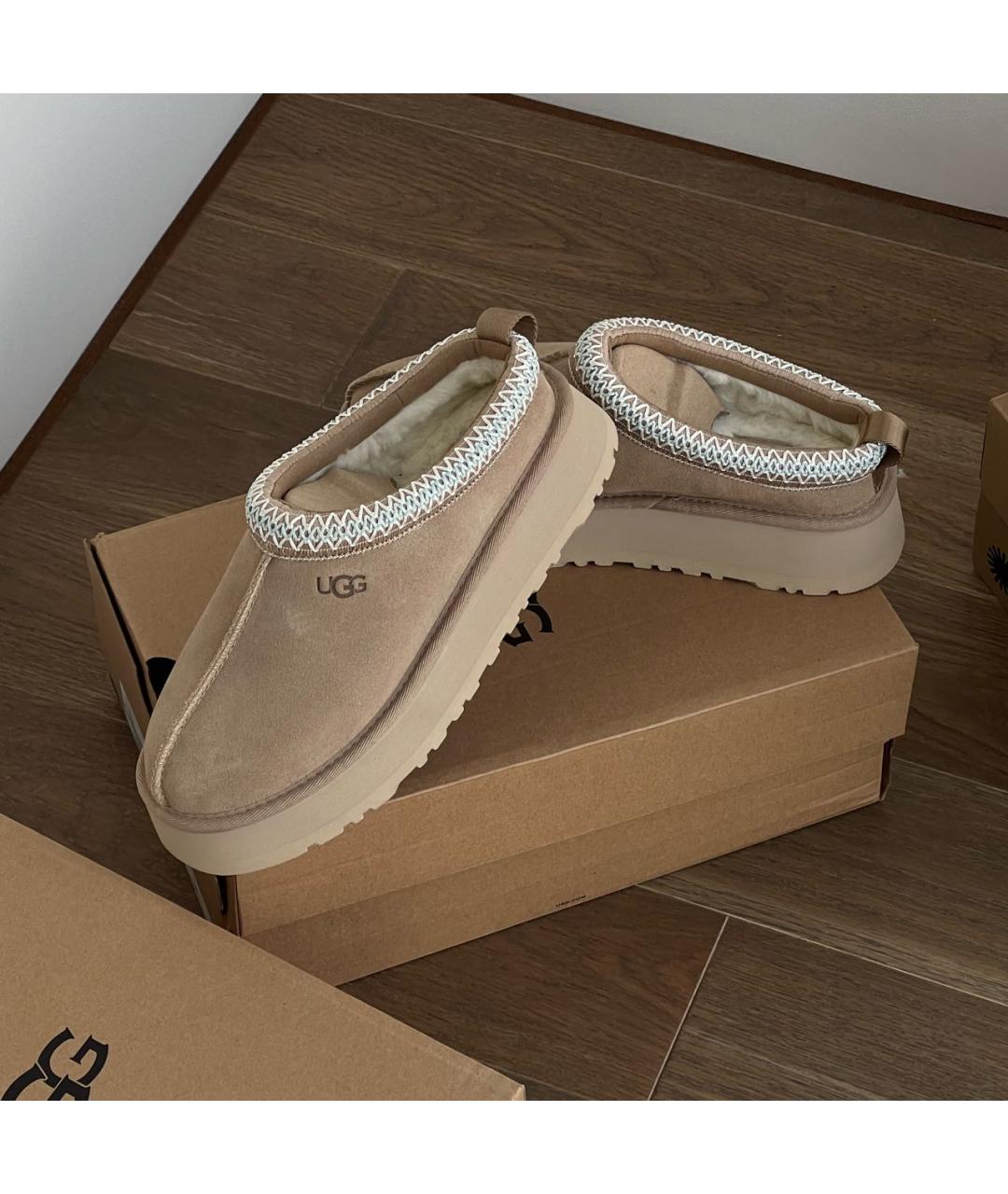 UGG AUSTRALIA Бежевые замшевые ботинки, фото 3