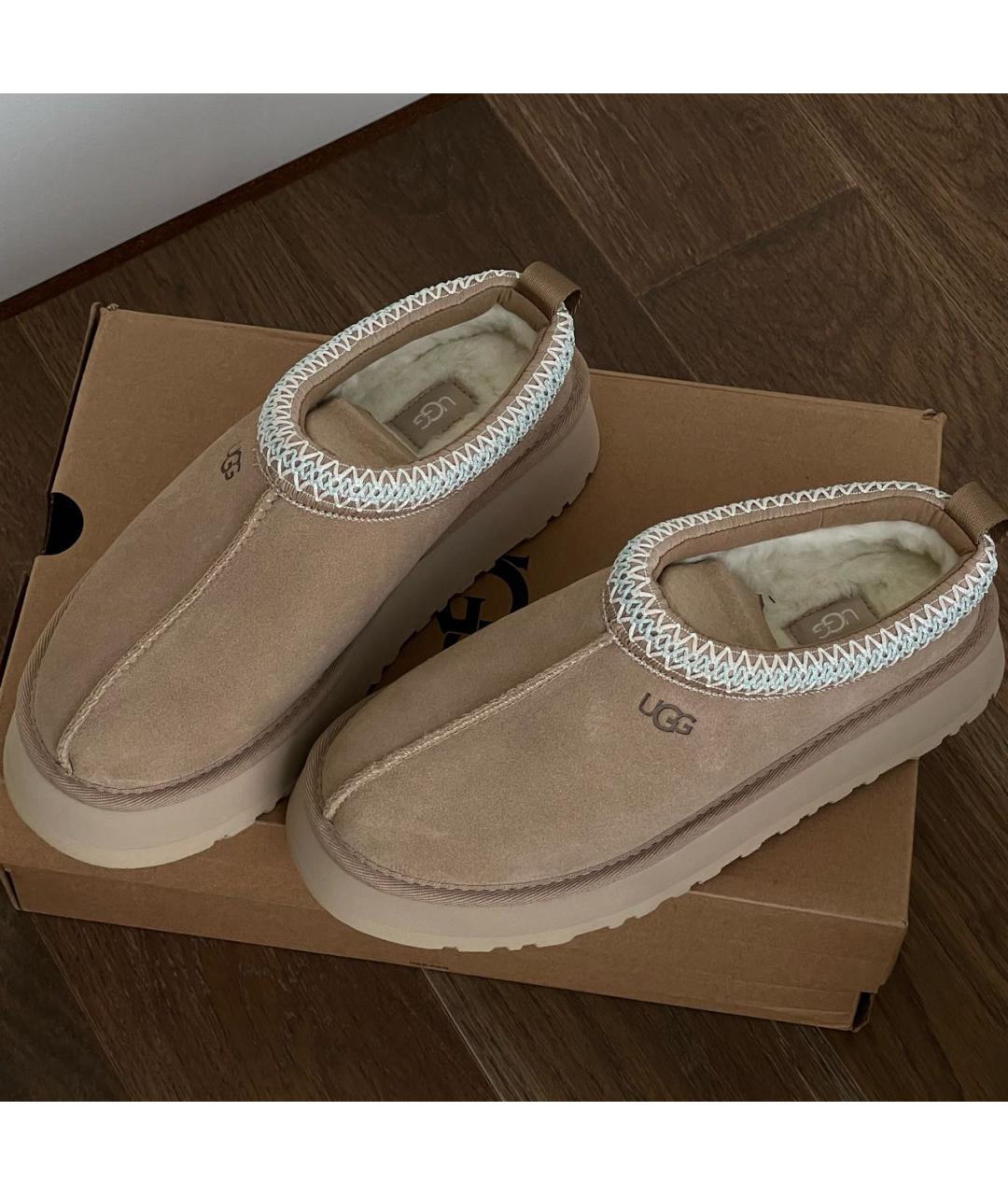 UGG AUSTRALIA Бежевые замшевые ботинки, фото 5