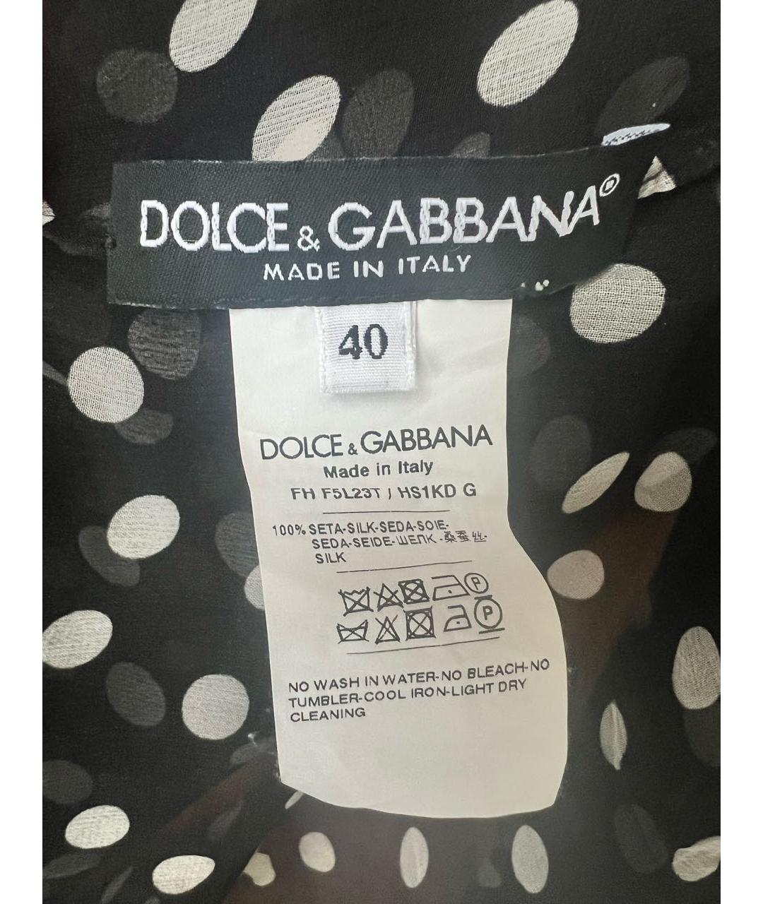 DOLCE&GABBANA Черная шелковая блузы, фото 3