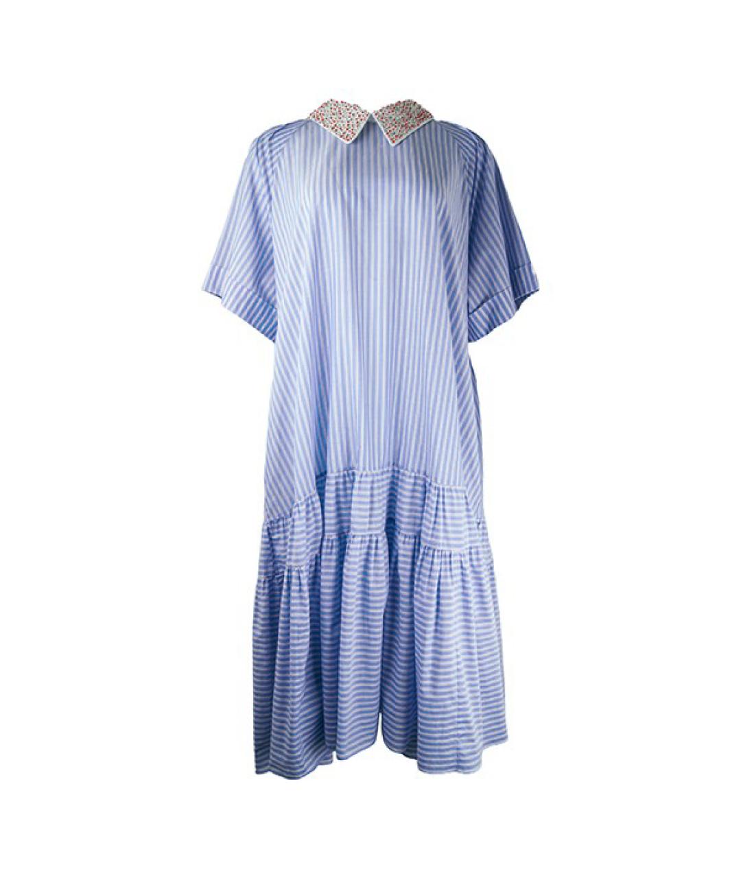 ROCHAS Голубое хлопковое повседневное платье, фото 1