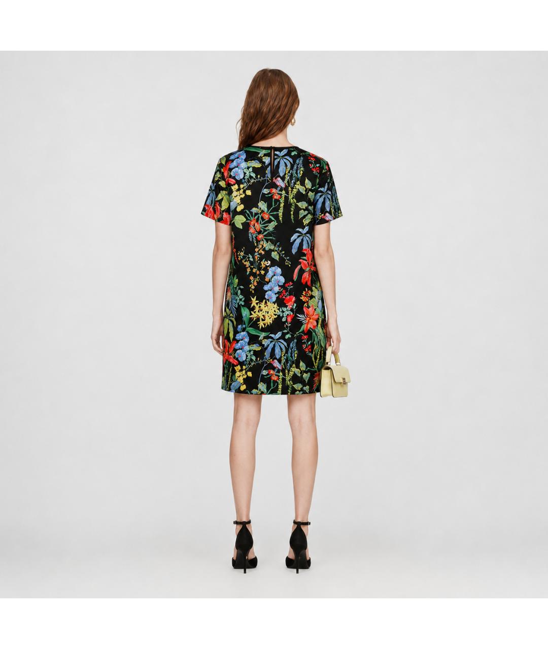ROCHAS Черное шелковое повседневное платье, фото 5