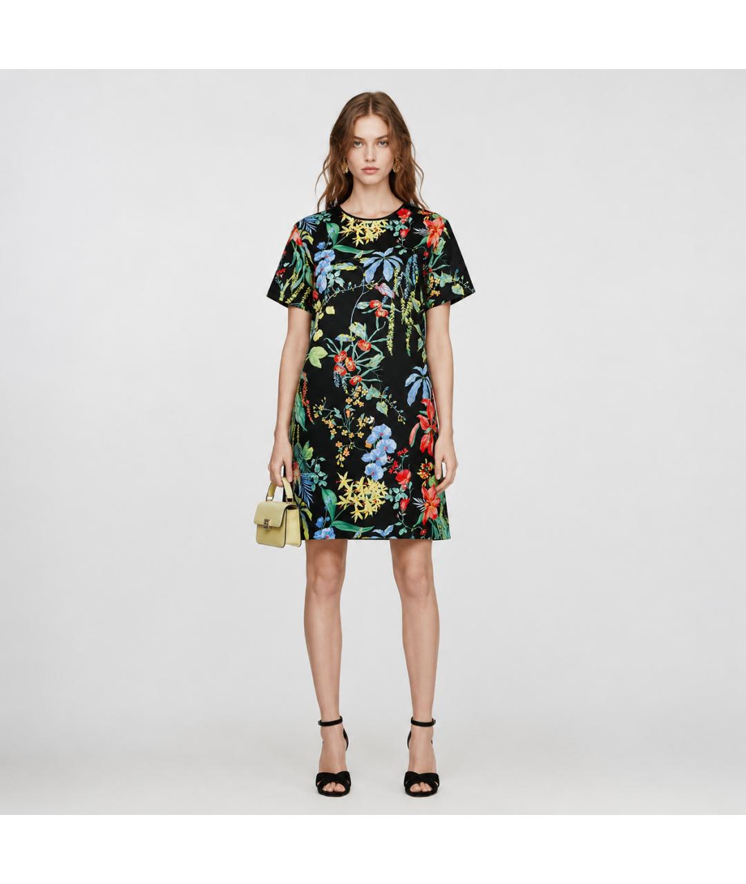 ROCHAS Черное шелковое повседневное платье, фото 4