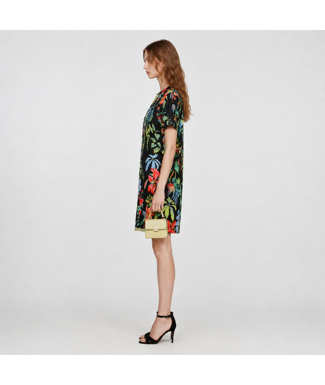 ROCHAS Черное шелковое повседневное платье, фото 6