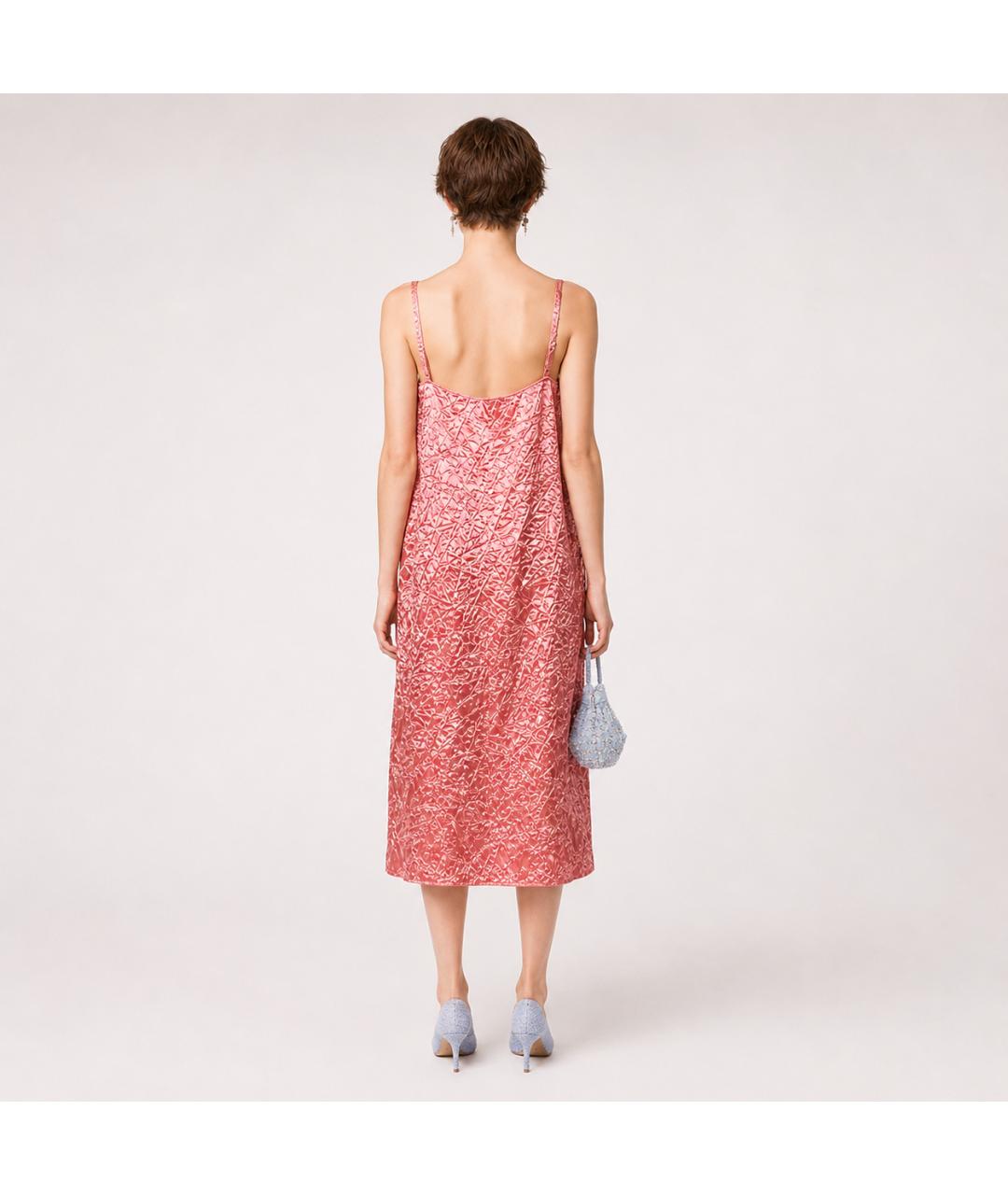 ROCHAS Коралловое ацетатное коктейльное платье, фото 6