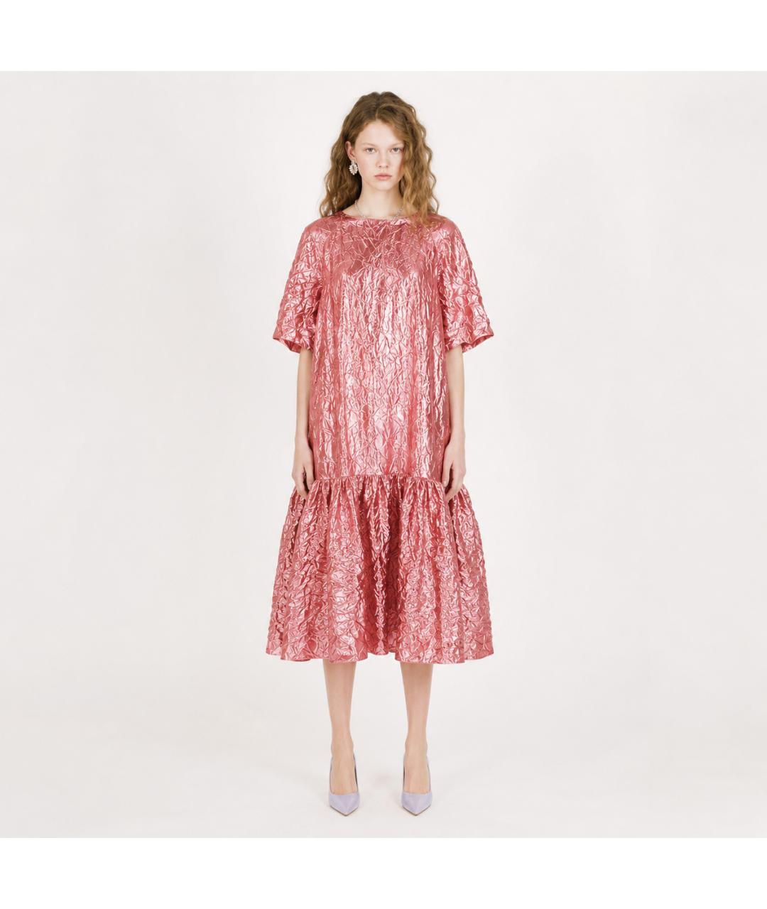 ROCHAS Коралловое ацетатное вечернее платье, фото 4