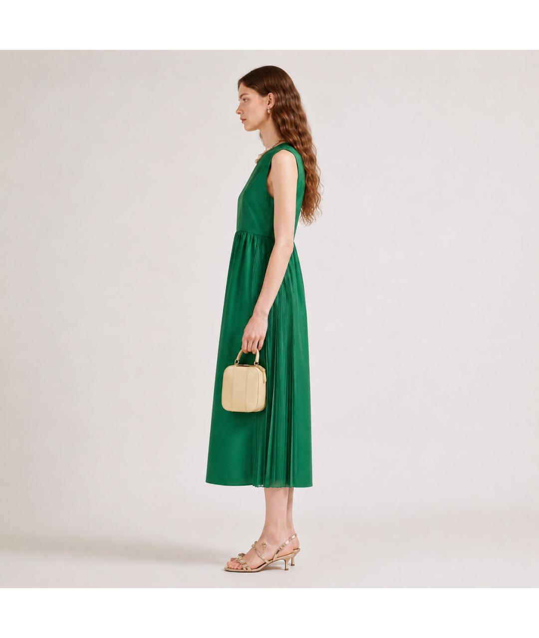 ROCHAS Зеленое хлопковое коктейльное платье, фото 6