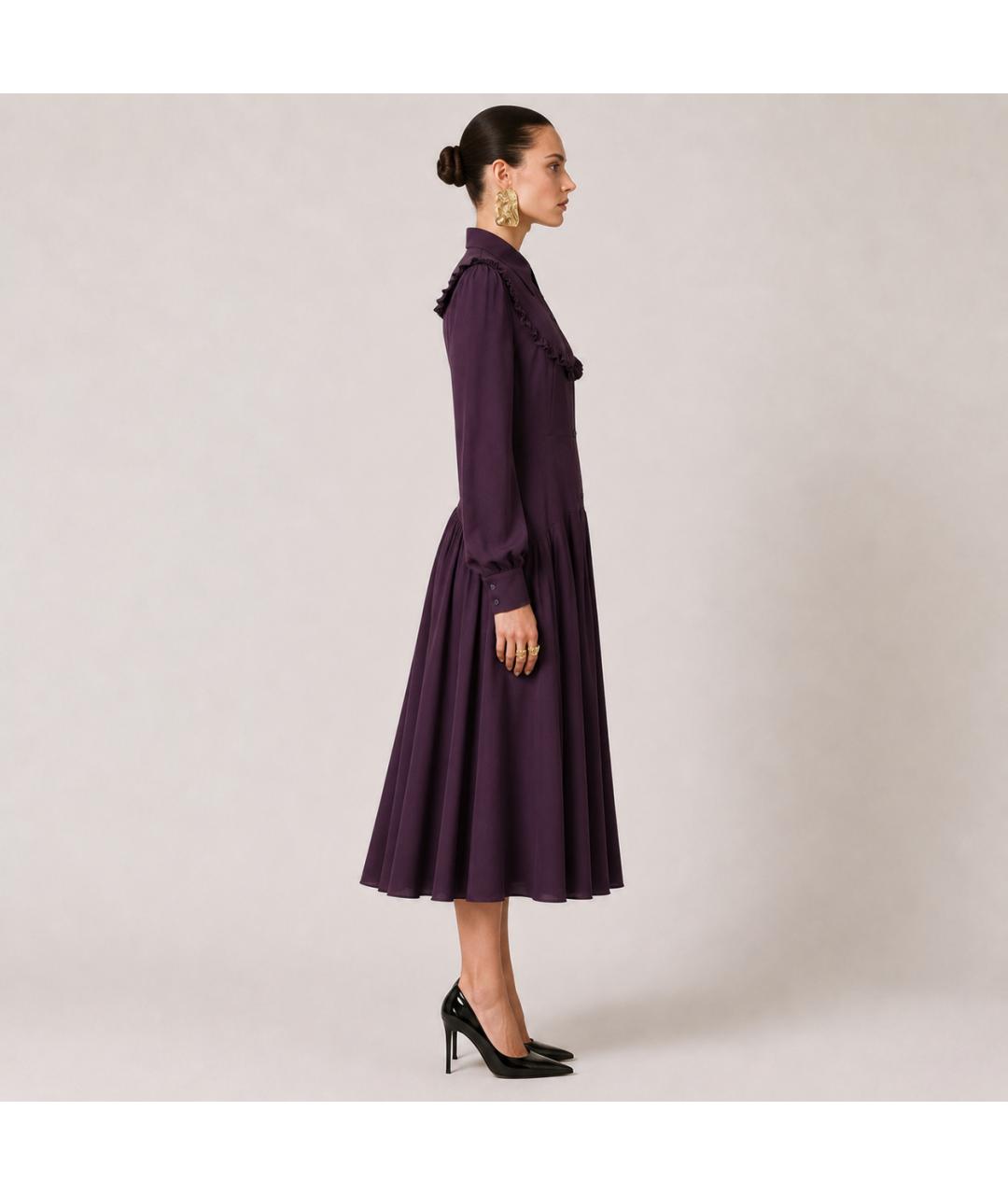 ROCHAS Фиолетовое вискозное вечернее платье, фото 7