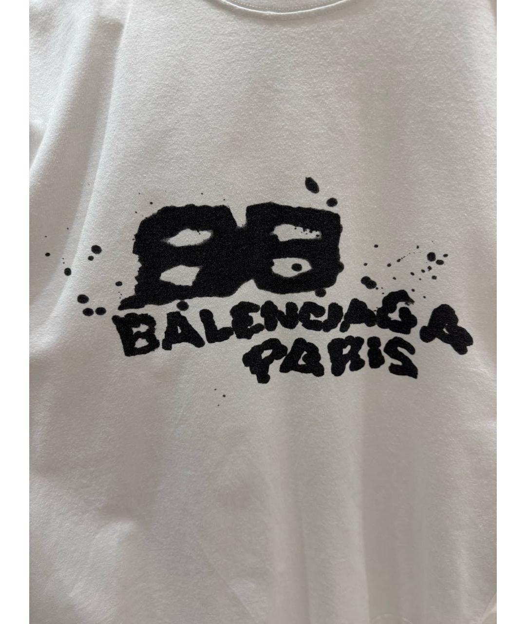 BALENCIAGA Белая хлопковая футболка, фото 3