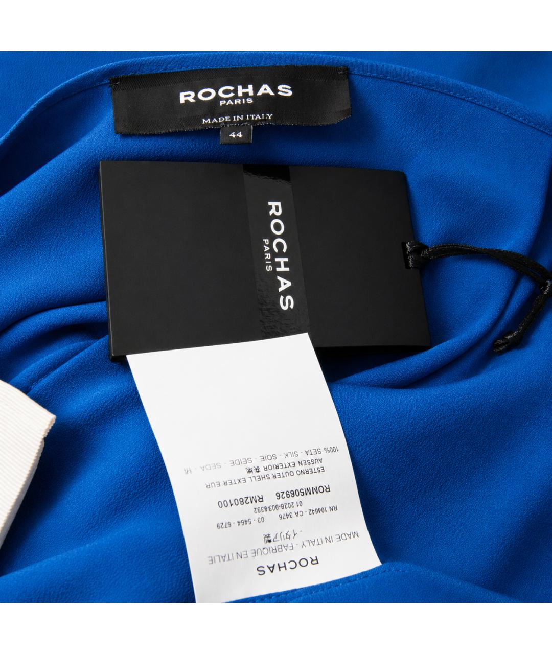 ROCHAS Синее шелковое коктейльное платье, фото 4