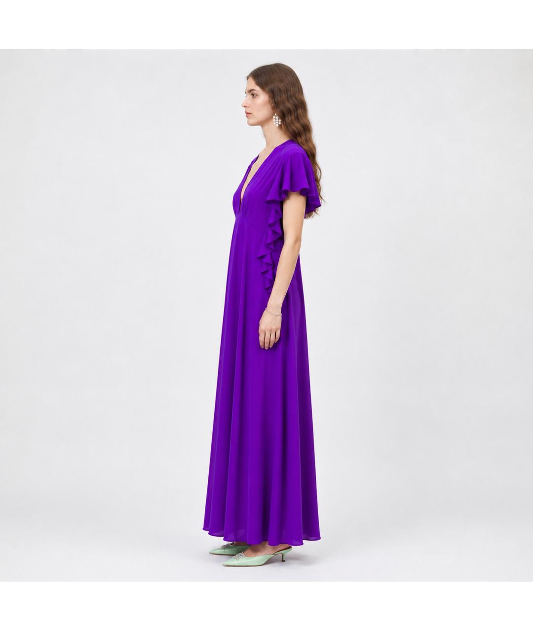 ROCHAS Фиолетовое шелковое вечернее платье, фото 6