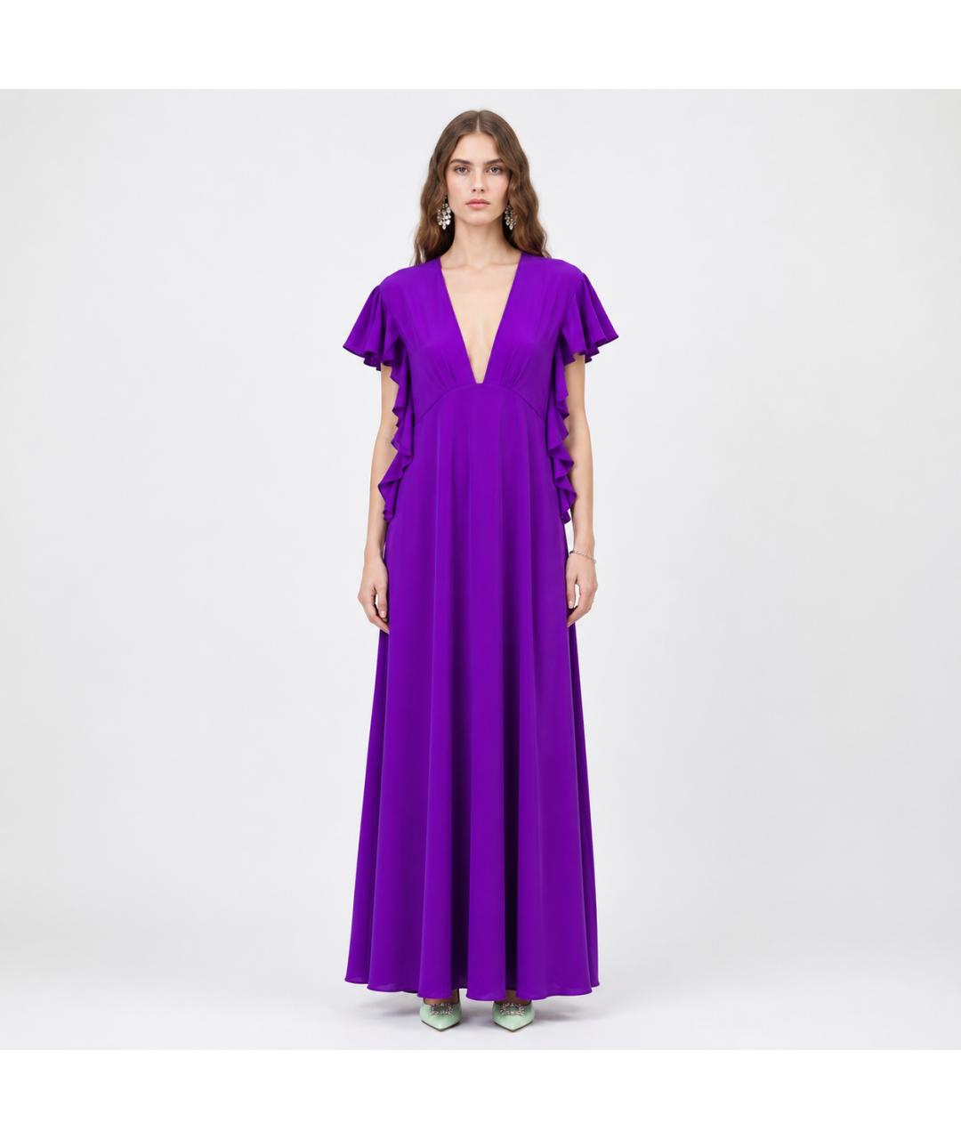 ROCHAS Фиолетовое шелковое вечернее платье, фото 4