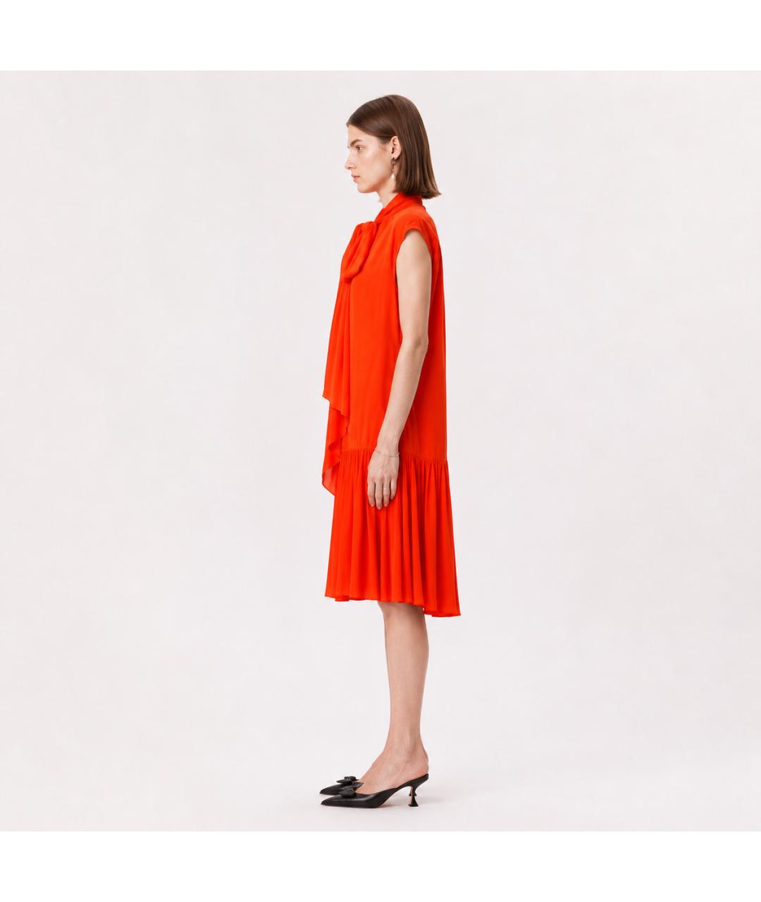 ROCHAS Красное шелковое коктейльное платье, фото 6