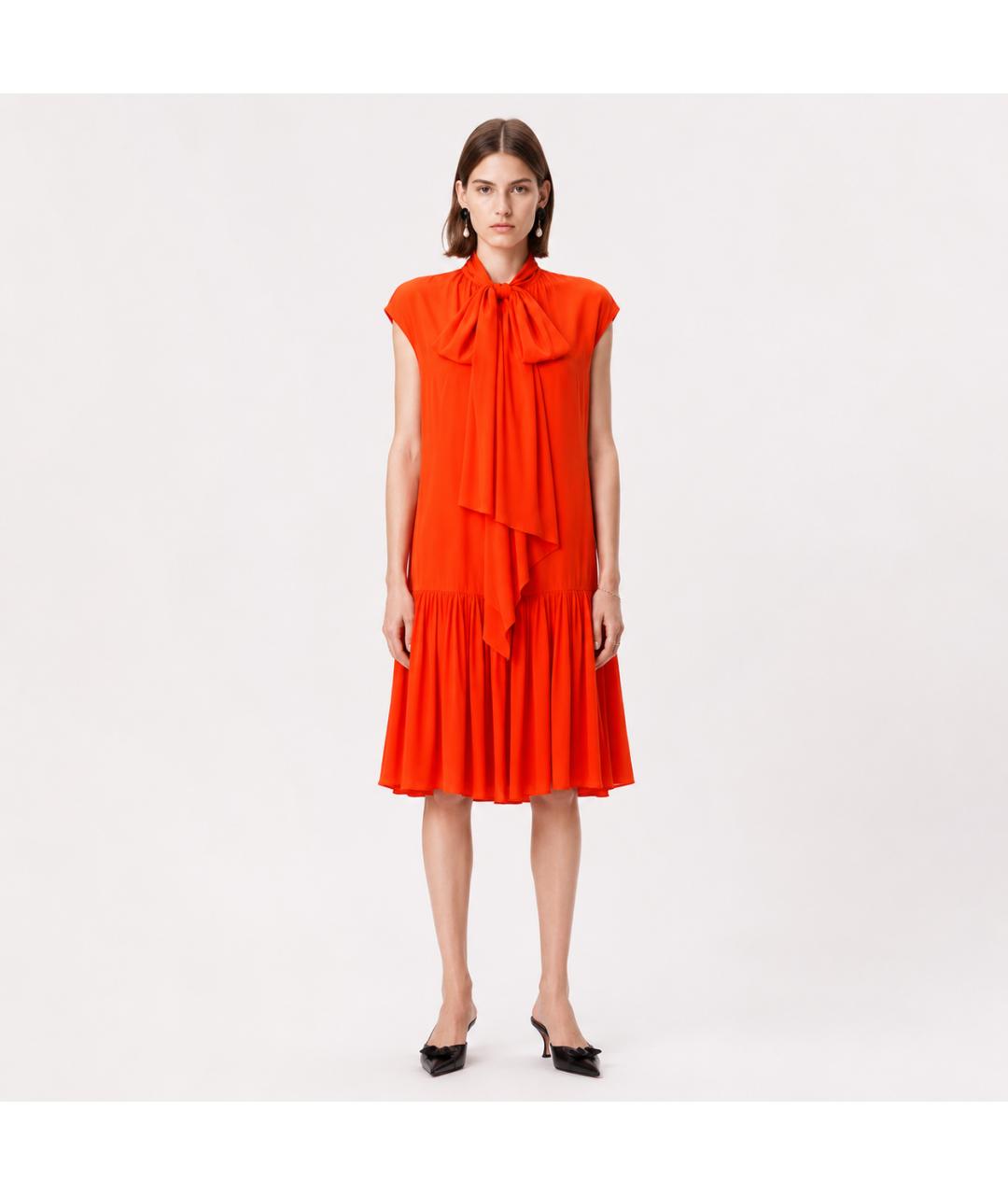 ROCHAS Красное шелковое коктейльное платье, фото 4